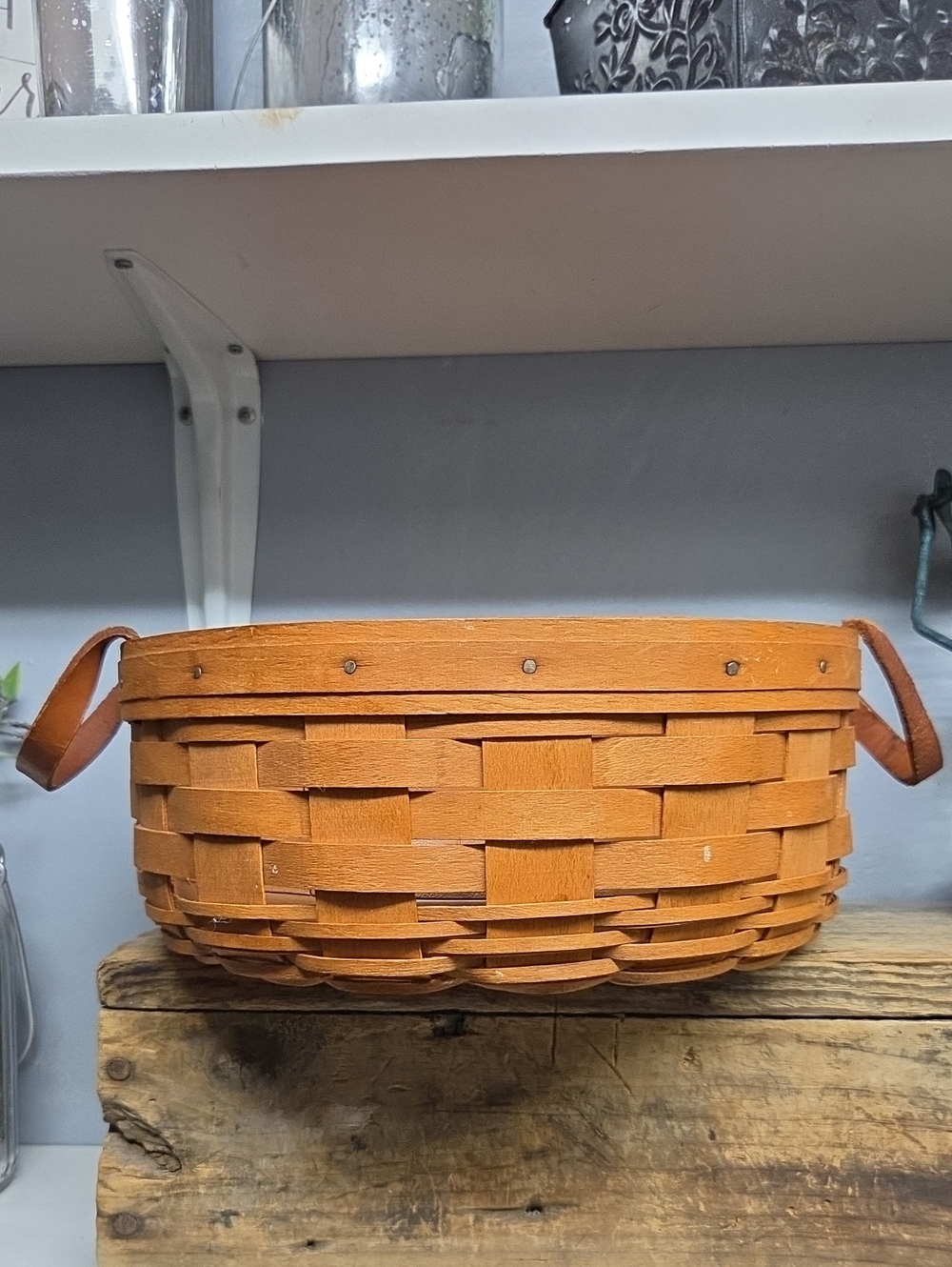 Vintage Longaberger Handled Round Basket
